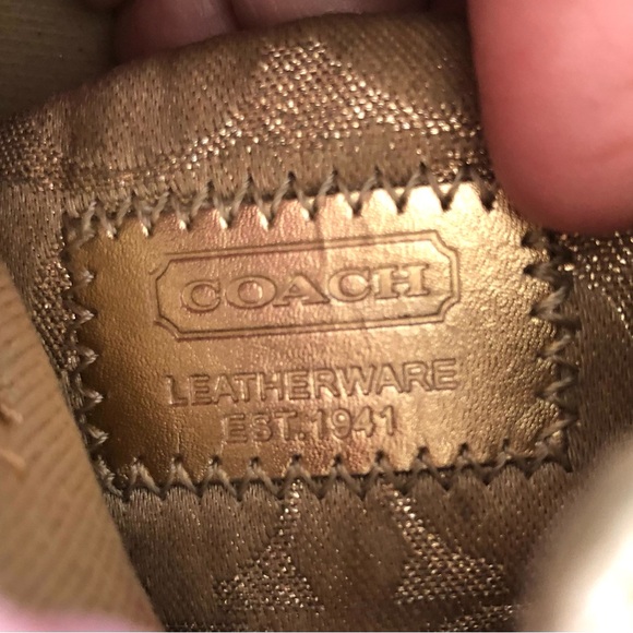 Coach Katelyn Gold Sneakers Women’s 9, Style A1166, Signature C Logo Metallic - Picture 4 of 15